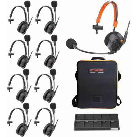 Saramonic WiTalk9 X-9S - 9-osobowy bezprzewodowy system słuchawkowy interkom (jednouszny, Full-Duplex, 1.9GHz DECT)
